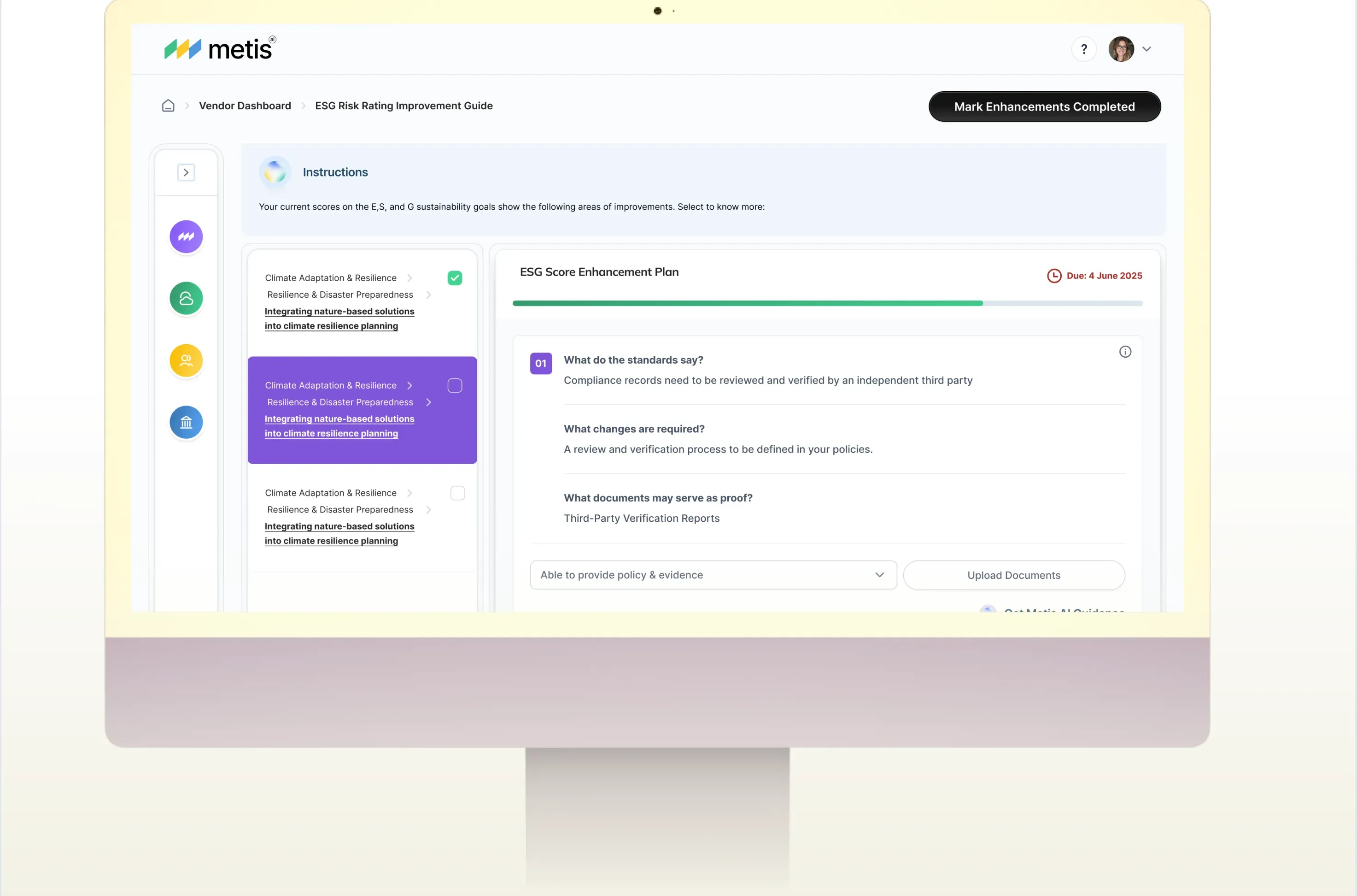 Metis Influence module: supply chain improvement sliders